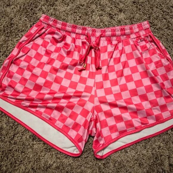 Pants - Pink Checkerd Shorts